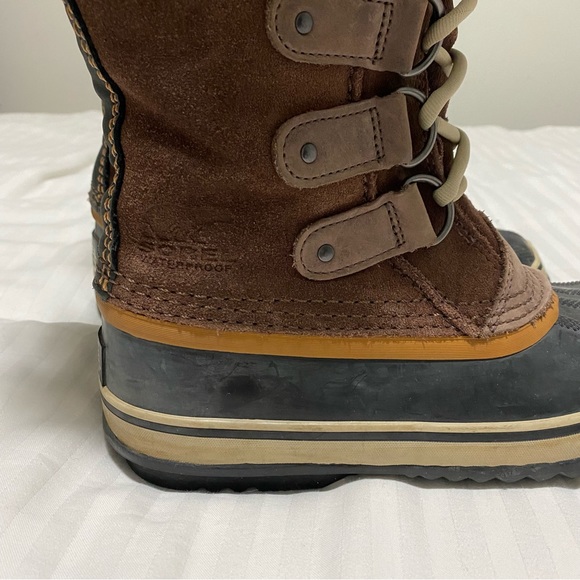 Sorel Joan Of Arctic Waterproof Lace Up Faux Fur Boots Brown/Tan Suede size 6 - Picture 7 of 11